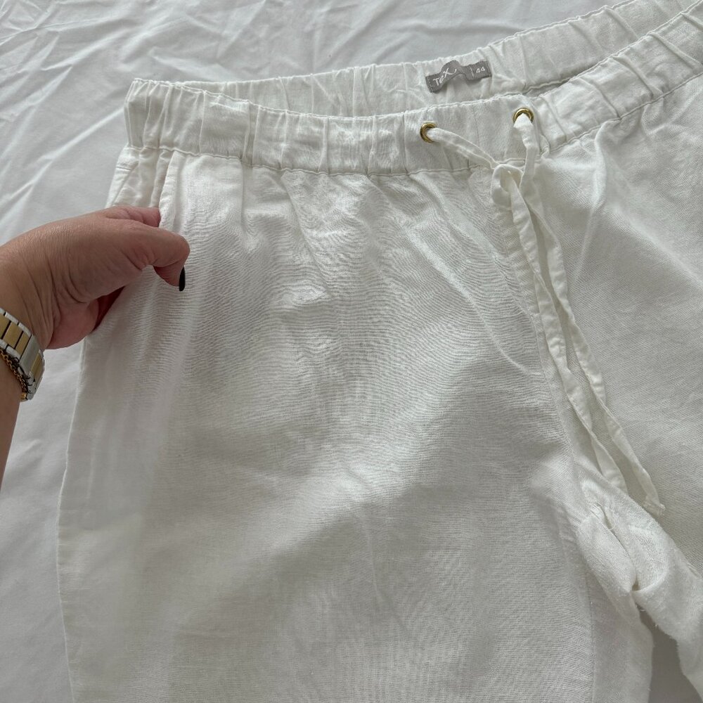 Tex Women's White Summer Pants, Size 44 EUR, L USA